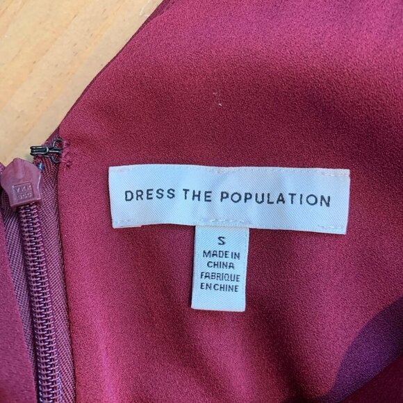 Dress The Population Womens VIOLA Long Dress Mermaid Gown SMALL in Burgundy - Picture 8 of 11